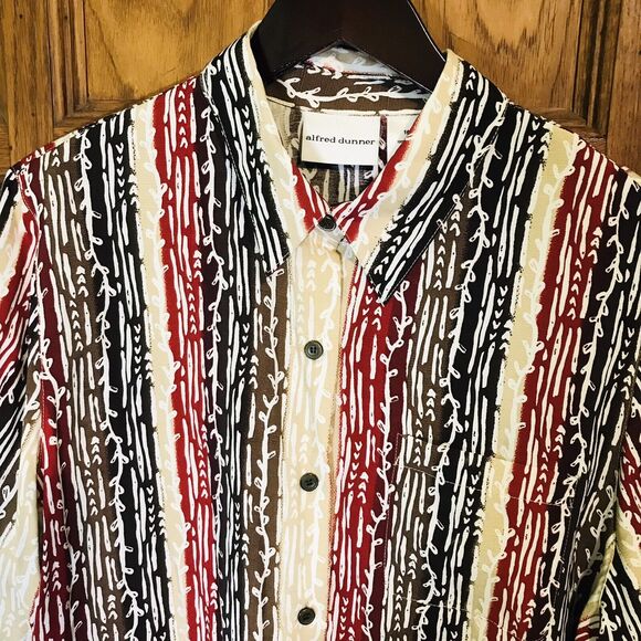 Alfred Dunner Women's 16 Fall Multicolor Blouse 3/4 Sleeve Button Up Rayon Top - Picture 2 of 8